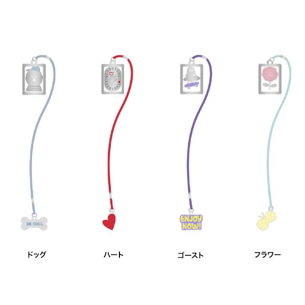 【セール対象カラーあり】ファンログ チャーム付きクリップブックマーカー S クリップ しおり メタル 文房具 かわいい おしゃれ ギフト プレゼント ドッグ 犬 ハート ゴースト おばけ フラワー 花 マークス 手帳デコ graphia-marks-10033755 マークス公式ストア サンプル画像2