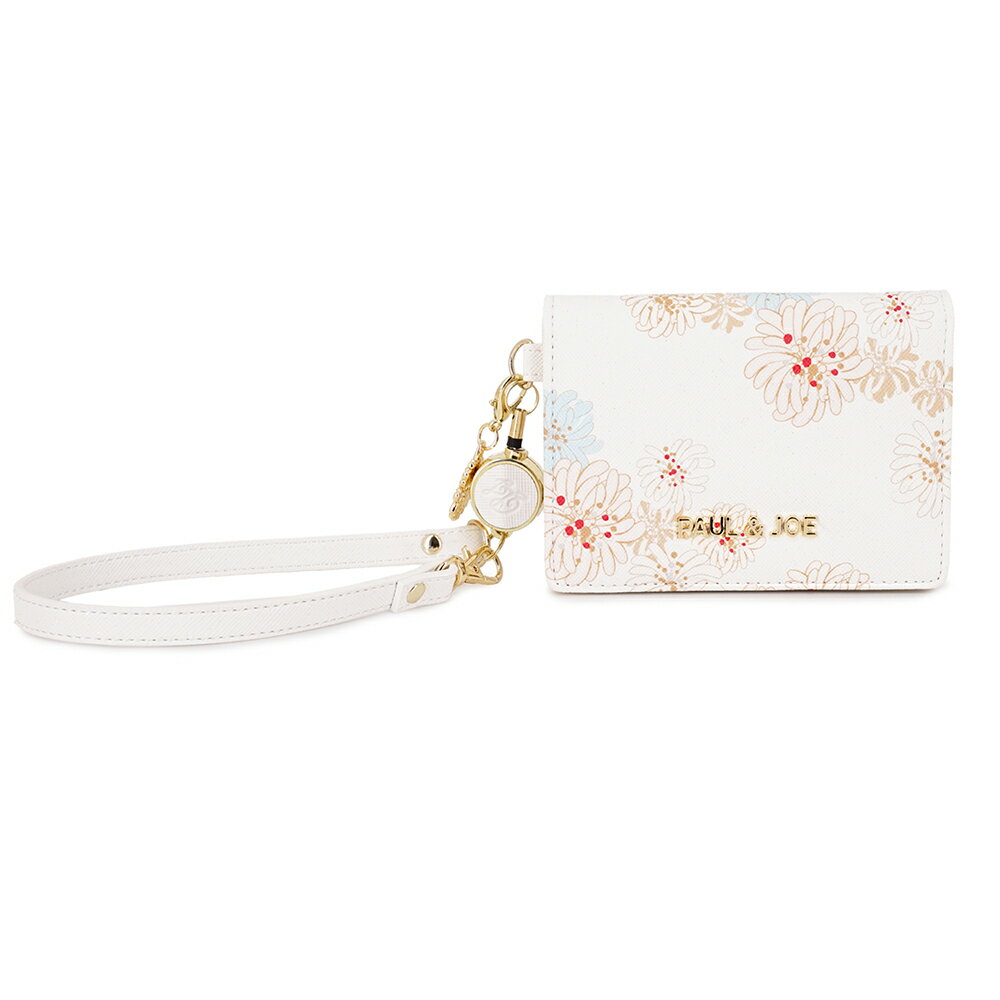 ポールアンドジョー 2面パスケース クリザンテーム・ラメ・アイボリー 定期入れ レディース おしゃれ ..