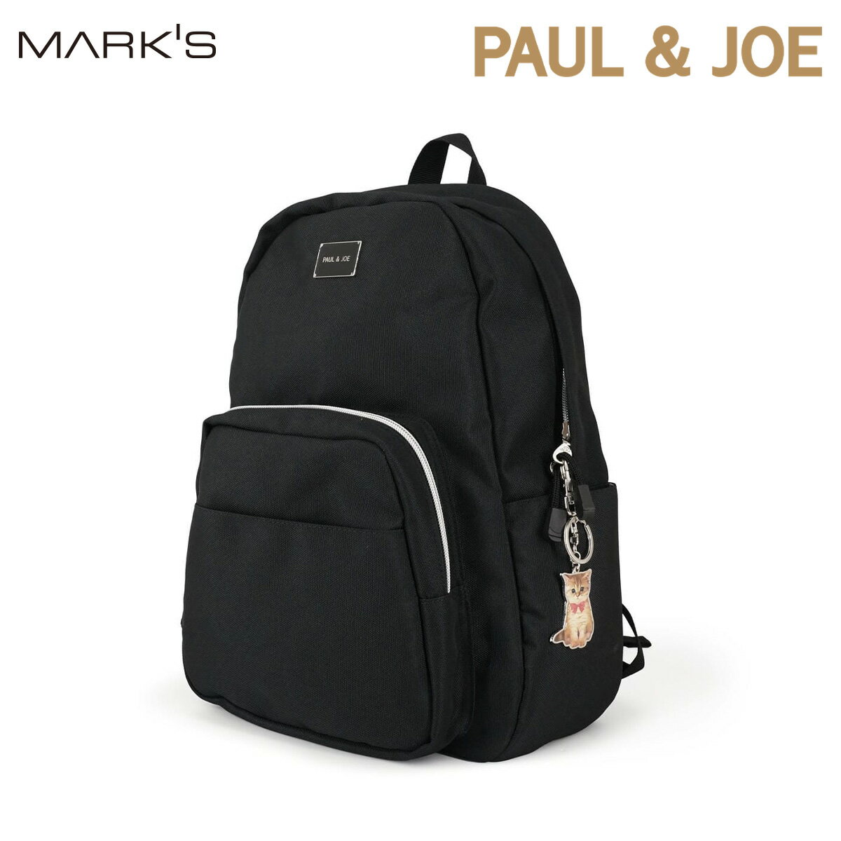 ポール ＆ ジョー アクセソワ リュック＜ワッペン・プレートメタル＞ ヌネット メタルチャーム付き レディース 軽量 デイリーバッグ ポリエステル サイドポケット付き 猫 ブランド バックパック かわいい おしゃれ ギフト プレゼント