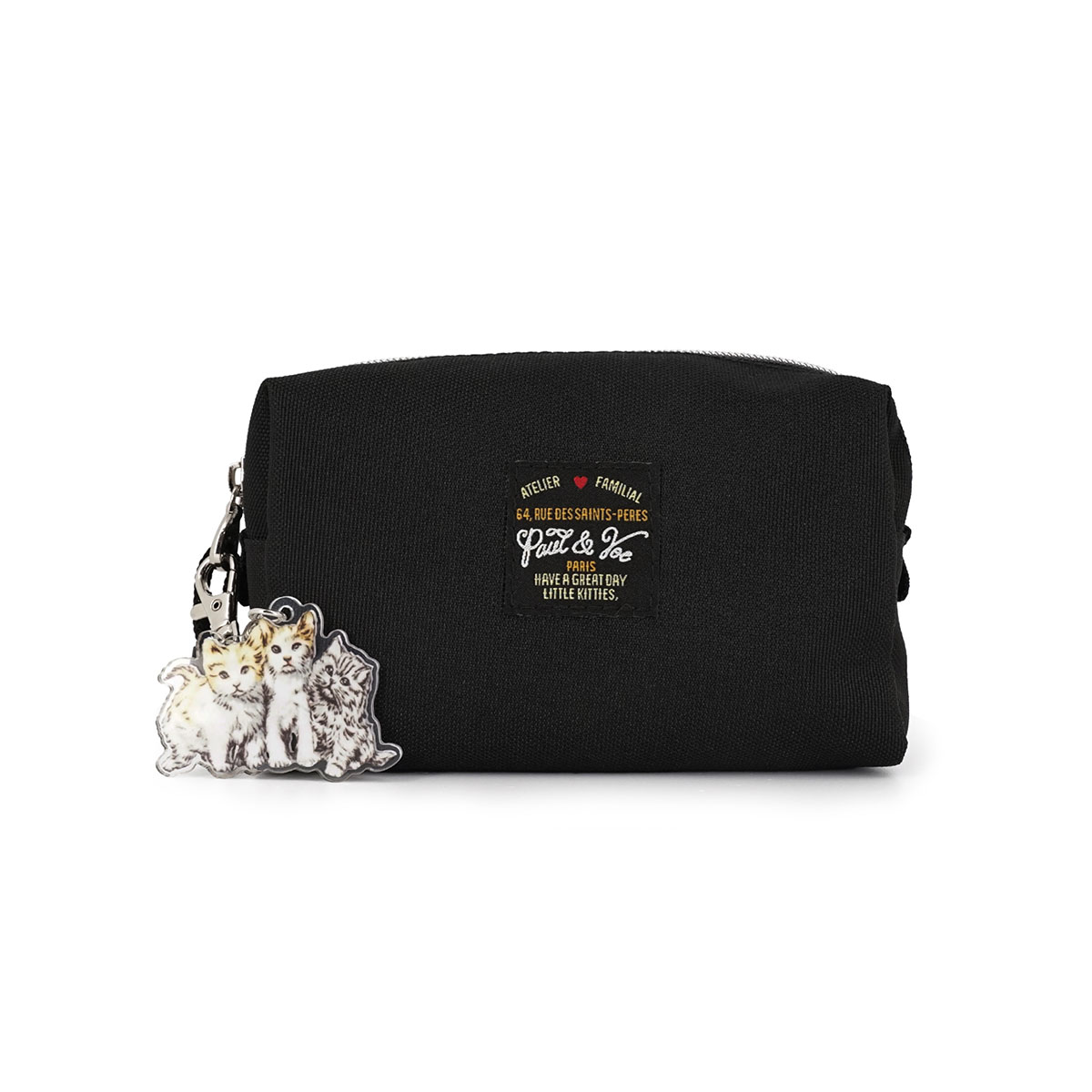 ポール ＆ ジョー アクセソワ ポーチ / ワッペンスリーキャッツ・ブラック ねこ ネコ 猫 小物入れ 化粧ポーチ ポールアンドジョー PAUL＆JOE おしゃれ 大人 かわいい ギフト プレゼント ブランド レディース