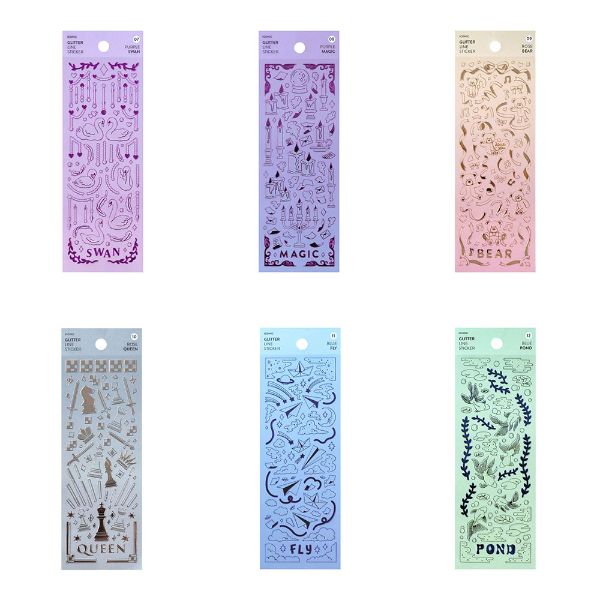 【50％OFF】グリッターラインステッカー シール デコ 韓国雑貨 キラキラ ファンシー ICONIC アイコニック ステッカー かわいい おしゃれ 装飾