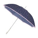 PAUL&JOE ポールアンドジョー 長傘 日傘 雨傘 UVカット機能付き ドローイング ヌネット ジプシー ネイビーブルー 晴雨兼用 おしゃれ かわいい 猫 ...