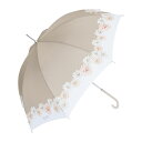PAUL&JOE ポールアンドジョー 長傘 日傘 雨傘 UVカット機能付き クリザンテーム ベージュ 晴雨兼用 おしゃれ かわいい 花柄 ポール&ジョー アクセ...