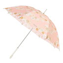 PAUL&JOE ポールアンドジョー 長傘 日傘 雨傘 UVカット機能付き UVカット加工 総柄クリザンテーム ピーチ ピンク 晴雨兼用 おしゃれ かわいい 花...