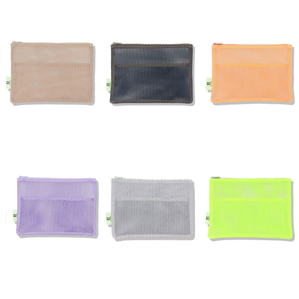 フラットポーチ・A5 文房具 ドキュメントケース 書類 蛍光 メッシュ マークス