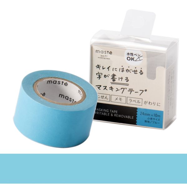 水性ペンで書けるマスキングテープ/小巻24mm幅/「マステ」/ブルー【マークス・オリジナル 付箋 幅広】