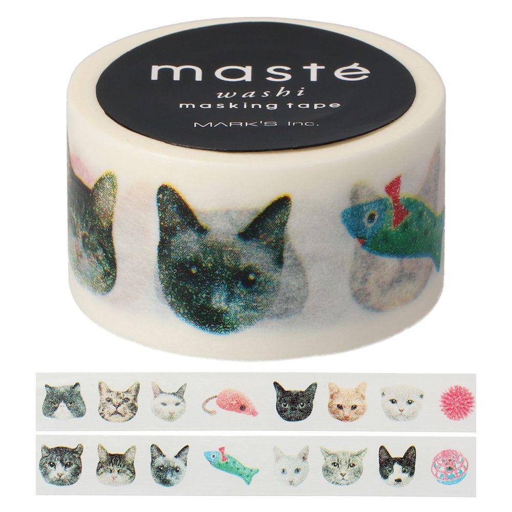 マスキングテープ マルチ リアルアニマル 「マステ」 ネコ 猫 20mm かわいい デコレーション  ...