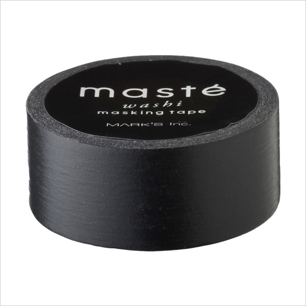 マスキングテープ ベーシック IMPRESSIVETONE 「マステ」 マットブラック 無地 15mm おしゃれ シンプル 大人 デコレーション 装飾 日本製