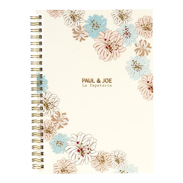 ポールアンドジョー ノート A5 クリザンテーム ホワイト かわいい おしゃれ ペールブルー 表紙 レトロシック 文房具 ステーショナリー 7mm罫線 全120...