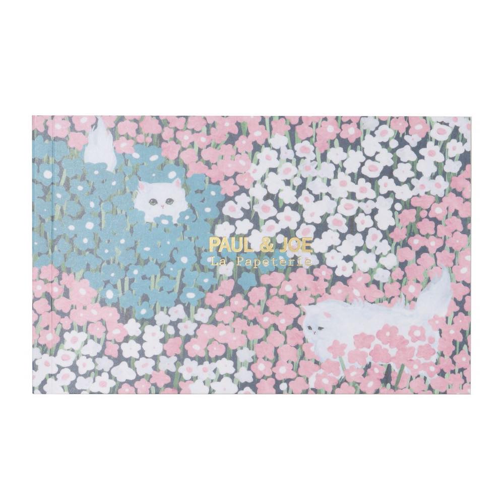 ポールアンドジョー スリムノート ハイド・アンド・シーク ねこ 花柄 横型 横 5mm方眼 ステーショナリー ミニノート メモ帳 日記帳 小型ノート 横長 H9...