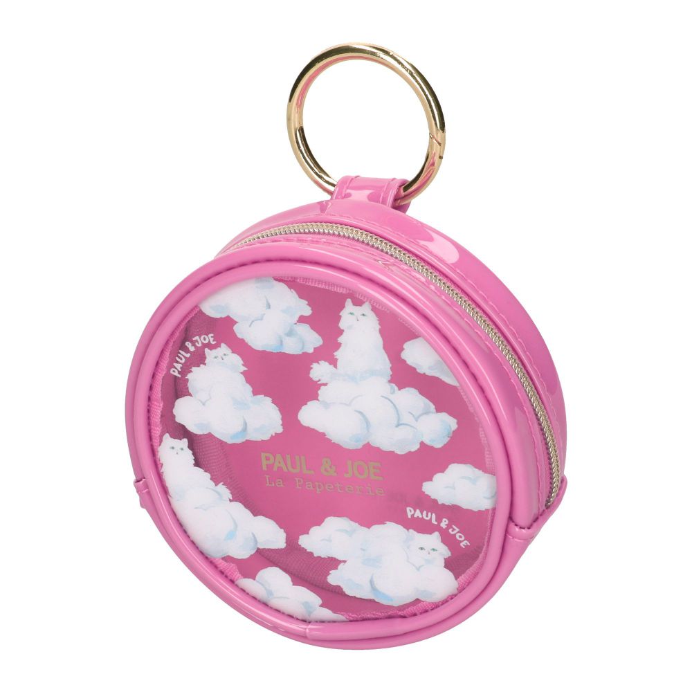 【ステッカープレゼント】 ポールアンドジョー 丸ポーチ ドリーミング・ジプシー 猫 丸型ポーチ カラビナ付き クリアポーチ 小物入れ バッグチャーム リップケー...