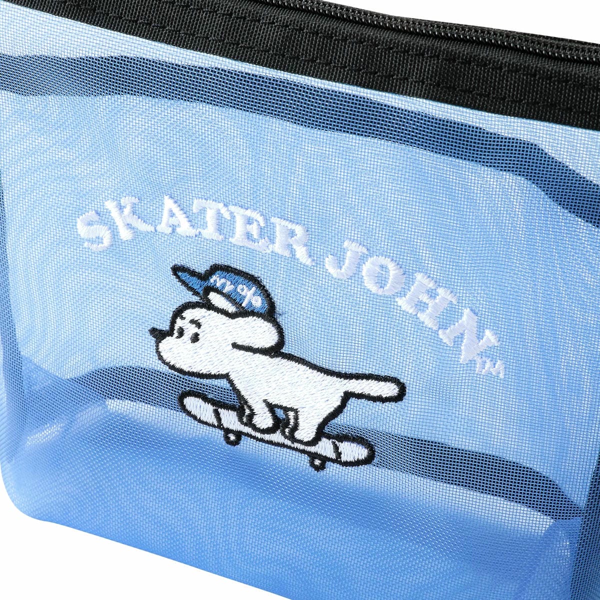 【50%OFF】スケータージョン メッシュポーチ 犬 キャラクター 文具 雑貨 スケートボード 刺繍 小物入れ ペン 文房具 ガジェット 収納 ポーチ マチ付き 内ポケット おしゃれ かわいい ギフト プレゼント マークス graphia-marks-10036329 マークス公式ストア サンプル画像3