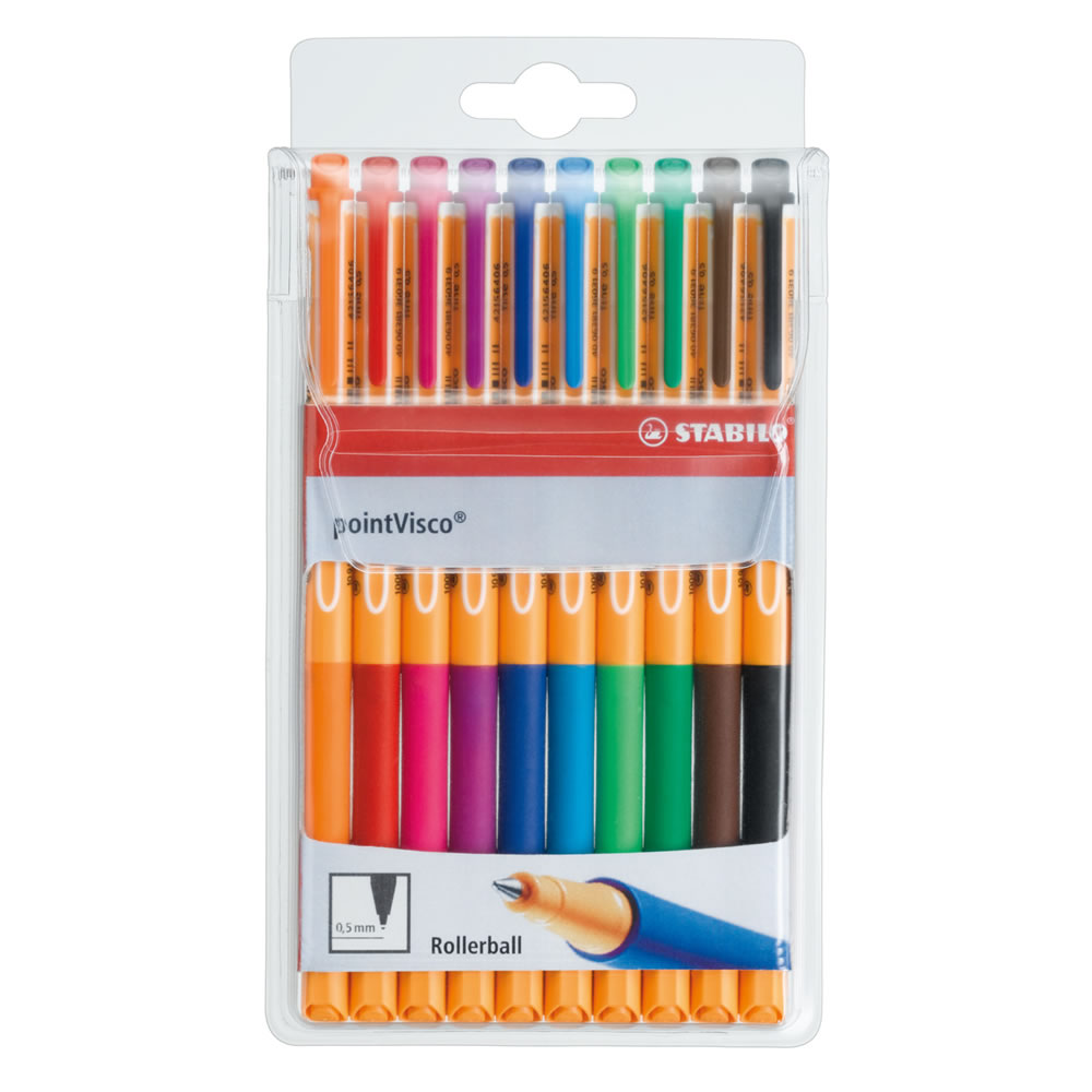 スタビロ ボールペン ポイントビスコ 10色セット 水性ゲルインク 0.5mm ベンチレーションキャップ式 STABILO