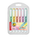 STABILO スタビロ 蛍光ペン スイングクール パステル 6色セット 蛍光ペン 水性蛍光インク 4mm 1mm チーゼル型チップ キャップ式 PPケース入 ...