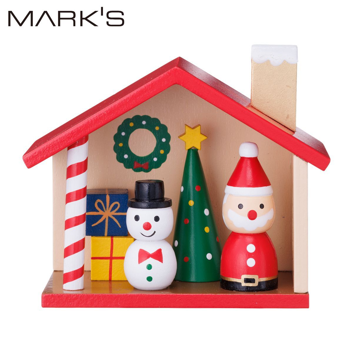 ミニオブジェ ハウス クリスマス バランスサンタ デコレーション インテリア X'mas 飾り 置物 マークス X'mas かわいい ギフト プレゼント