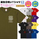 【 誕生日 プレゼント 】 名前入り 名入れ Tシャツ 半袖 ルート66 風 ROUTE66 デザイン 男性 女性 父 母 祖父 祖母 恋人 彼氏 彼女 お誕生日 バースデー プレゼント ギフト 送料無料 ギフト ラッピング セット 無料 ［ts-126］