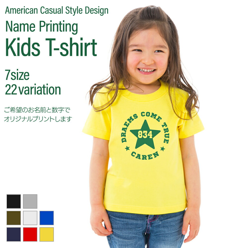 Rakuten - キッズ Tシャツ 男の子 女の子 半袖 可愛い スポーツ 送料 無料 ギフトラッピングセット 無料 アメカジ お洒落な カレッジデザイン オリジナル 名前入り 名入れ tシャツ 子供 誕生日 お 祝い ギフト プレゼント [TS-235]