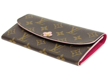 ルイヴィトン 長財布 モノグラム ポルトフォイユ・エミリー M64202 LOUIS VUITTON ヴィトン 財布 フラワーモチーフ付き スタッズ チャーム