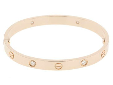 カルティエ ブレスレット ラブブレス ハーフダイヤ ダイヤモンド 0.42ct K18PGピンクゴールド サイズ17 新型金具 B6036017 Cartier ジュエリー LOVEブレス【安心保証】【中古】