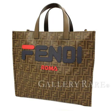 フェンディ トートバッグ FILAコラボ ショッピング ズッカ ブラウン コーディングキャンバス 8BH357 FENDI バッグ【安心保証】【中古】