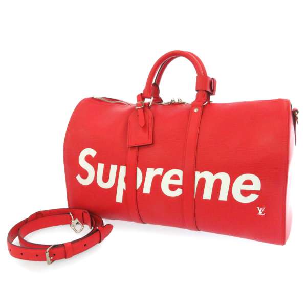 ルイヴィトン ボストンバッグ エピ キーポル・バンドリエール45 シュプリーム コラボ M53419 LOUIS VUITTON Supreme 限定【中古】