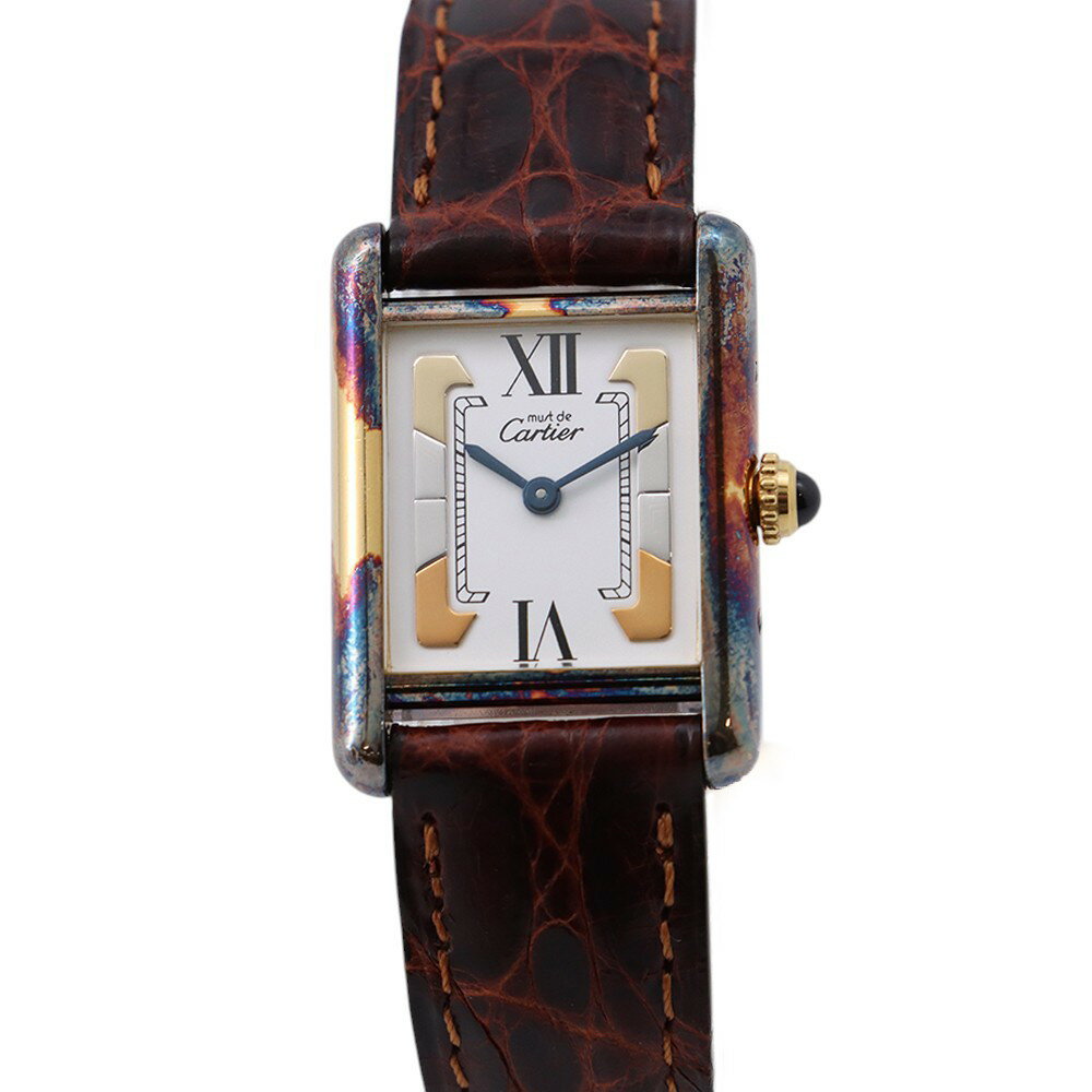 カルティエ マストタンク SM ヴェルメイユ W1006354 Cartier 腕時計 白文字盤 【安心保証】 【中古】 カルティエ マストタンク Cartier カルティエ 中古