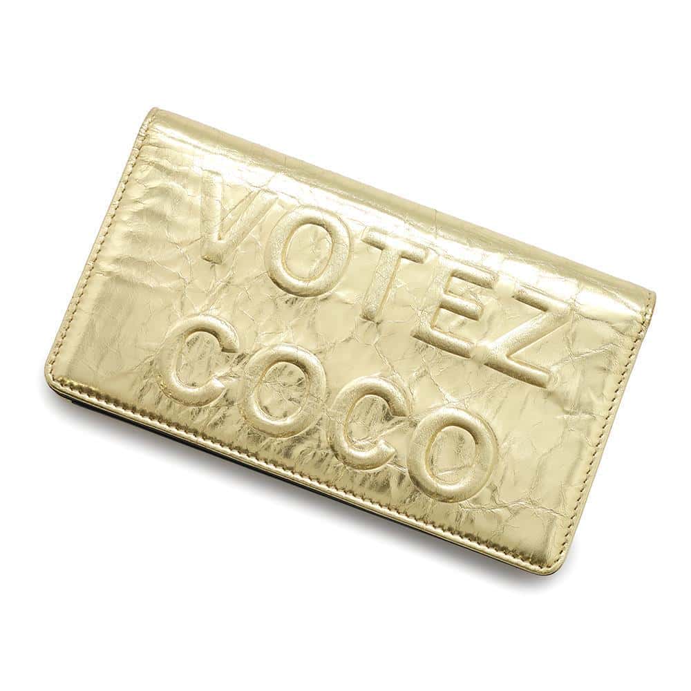 シャネル 長財布 VOTEZ COCO ロゴ二つ折り レザー CHANEL 財布 【安心保証】 【中古】 シャネル 長財布 シャネル CHANEL WALLET