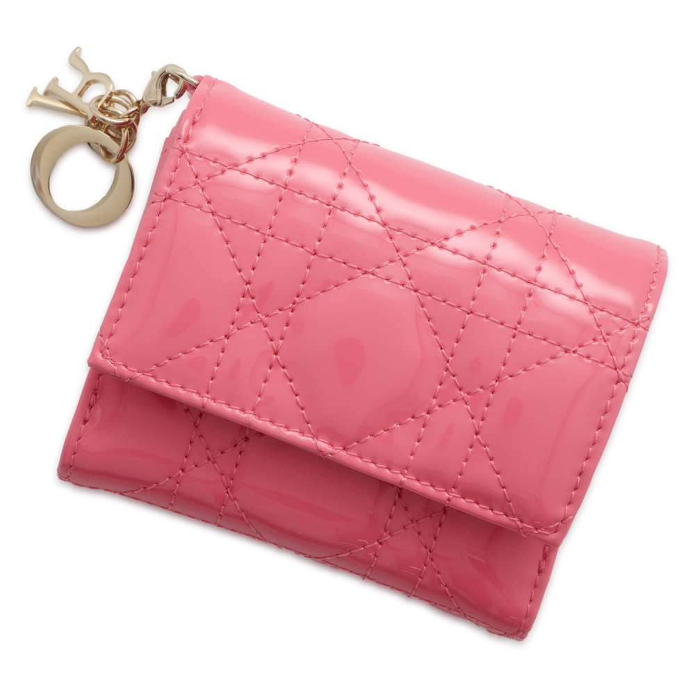 クリスチャン・ディオール 三つ折り財布 LADY DIOR ロータスウォレット カナージュ S0181OVRB Christian Dior 財布 日本限定 【中古】 クリスチャン・ディオール 三つ折り財布 財布 ディオール Christian Dior WALLETのサムネイル