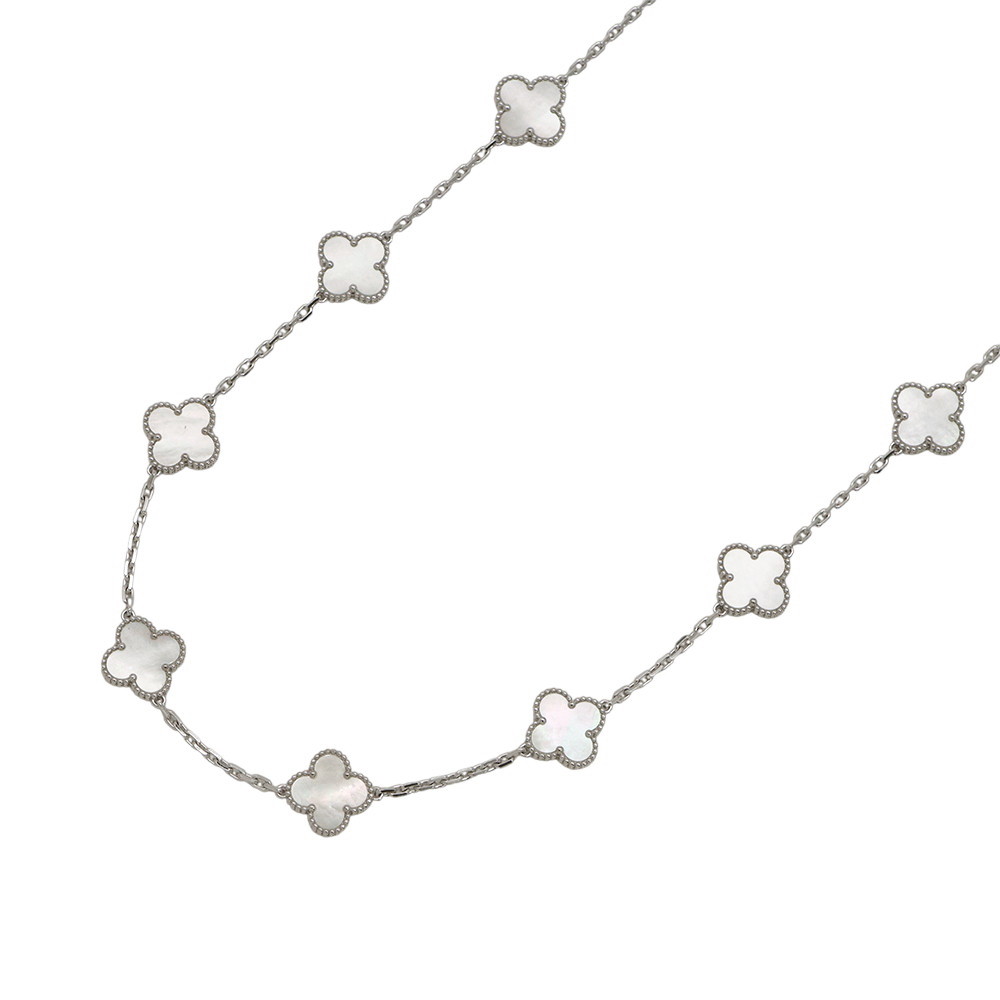 ヴァンクリ ネックレス ヴィンテージ アルハンブラ ロングネックレス 20モチーフ マザーオブパール K18WG VCARF48800 【安心保証】 【中古】 ヴァンクリーフ&アーペル アルハンブラ マザーオブパール Van Cleef & Arpels 中古のサムネイル