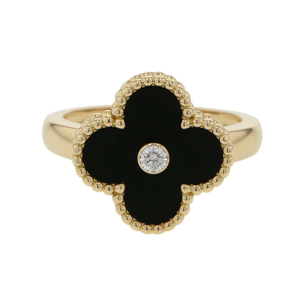 ヴァンクリーフ＆アーペル リング ヴィンテージアルハンブラ ダイヤ 0.06ct オニキス K18YG リングサイズ53 VCARA41000 【安心保証】 【中古】 ヴァンクリーフ＆アーペル リング レディース Van Cleef & Arpelsのサムネイル