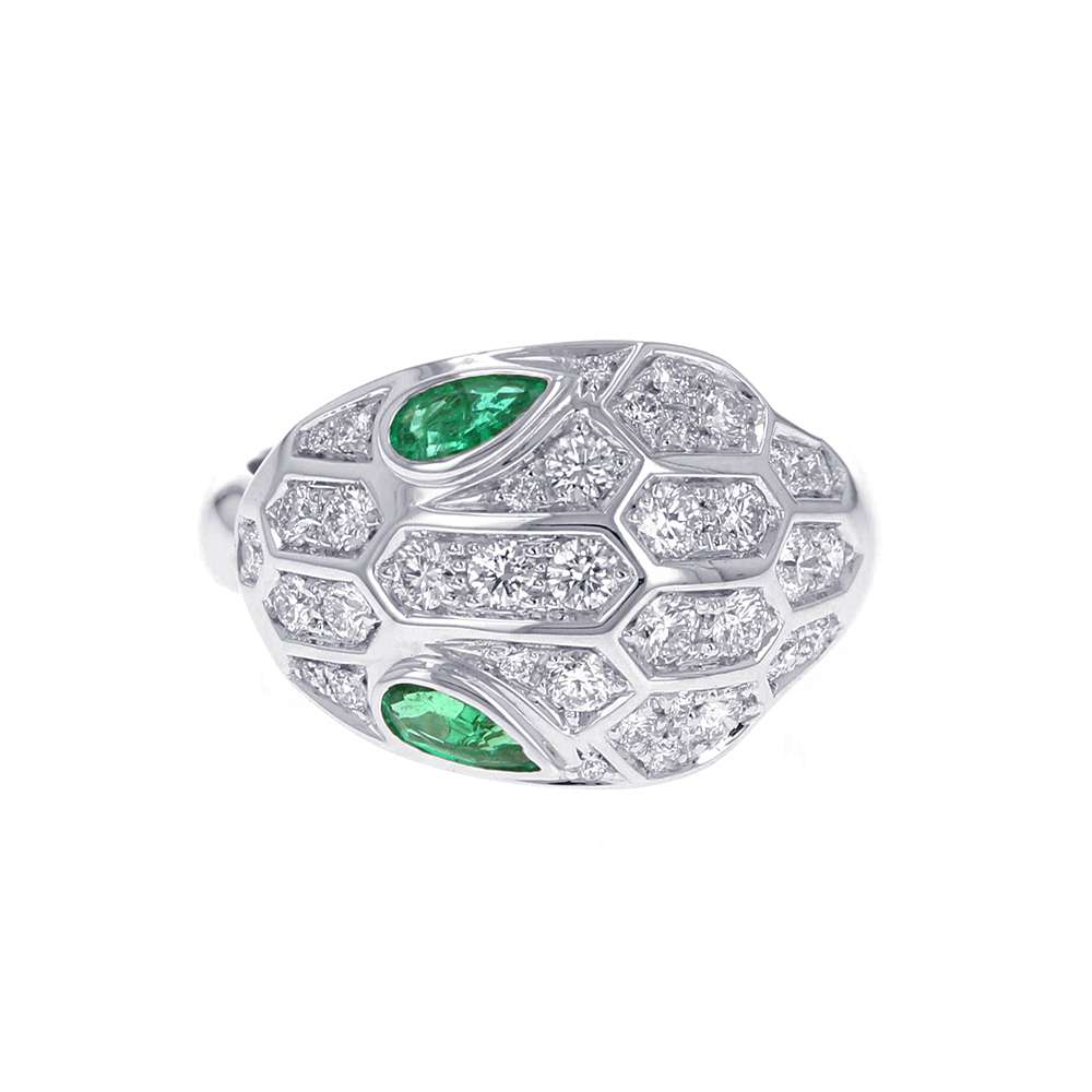 ブルガリ リング セルペンティ ダイヤモンド エメラルド K18WGホワイトゴールド サイズ52 BVLGARI 指輪 ジュエリー 【安心保証】 【中古】 ブルガリ セルペンティ ダイヤモンド エメラルド BVLGARI ブルガリ 中古のサムネイル