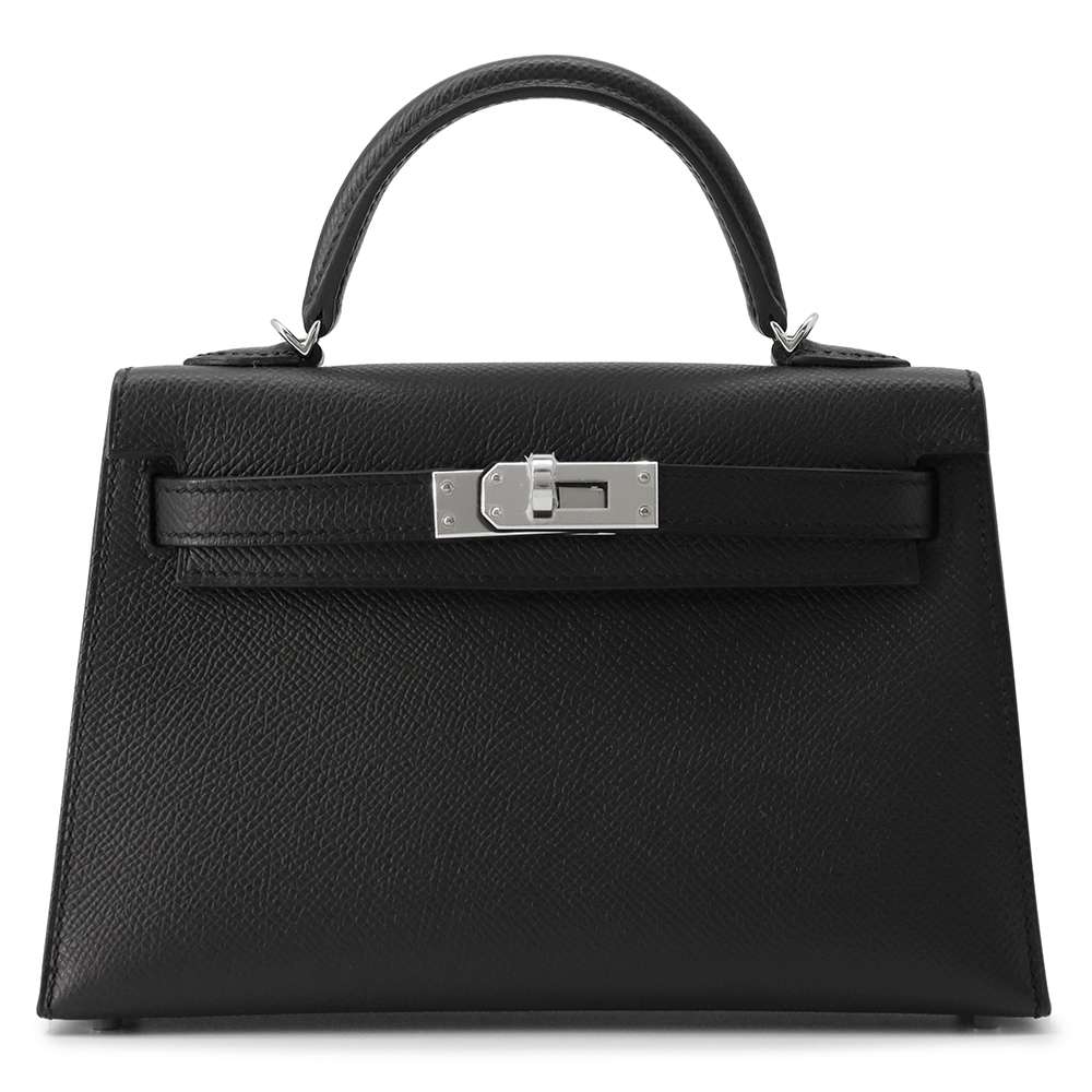 エルメス ハンドバッグ ミニケリードゥ 外縫い ブラック/シルバー金具 エプソン W刻印 2wayショルダー 黒 エルメス ケリー HERMES BAGのサムネイル