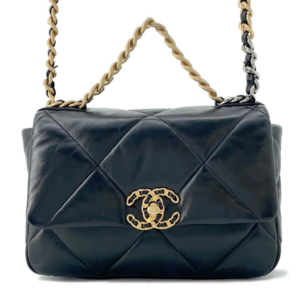 シャネル チェーンショルダーバッグ シャネル19 フラップ バッグ ココマーク ラムスキン AS1160 CHANEL 黒 2way 【中古】 シャネル 19 バッグ シャネル レディース CHANEL BAG 中古のサムネイル