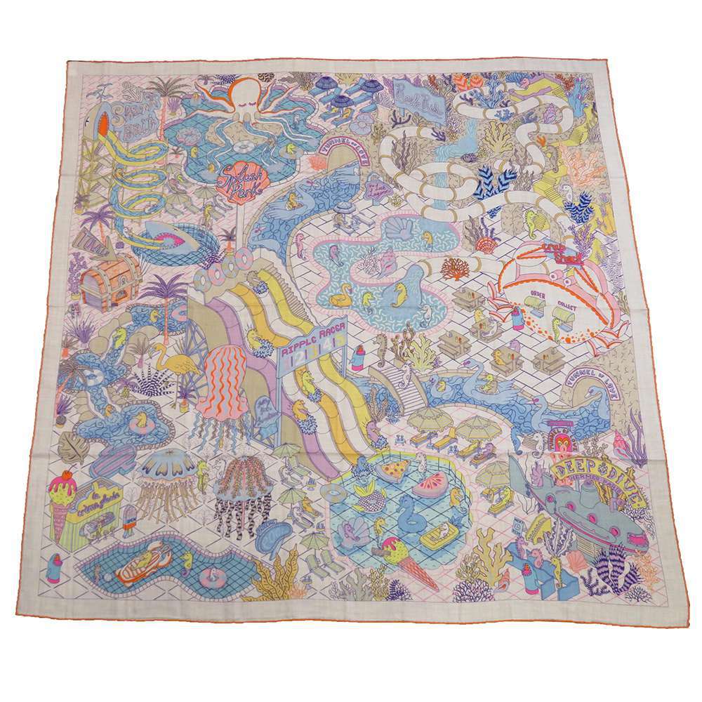 エルメス ストール カレ140 カレジェアン スプラッシュパーク カシミヤ シルク HERMES ショール 大判ストール 2022春夏 【中古】のサムネイル