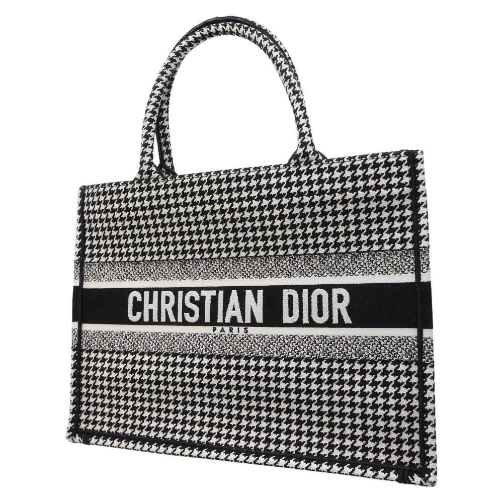 クリスチャンディオール トートバッグ ブックトート M1296ZRPI Christian Dior 千鳥格子柄 黒 白 【中古】のサムネイル
