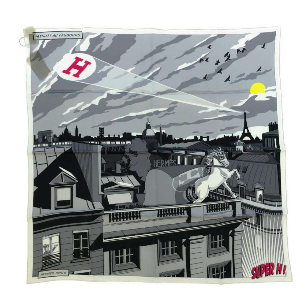 エルメス スカーフ カレ70 ミッドナイト・フォーブル Minuit au Faubourg HERMES シルクスカーフ 2022年春夏のサムネイル