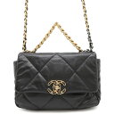 シャネル チェーンショルダーバッグ 19 フラップ バッグ ココマーク ラムスキン AS1160 CHANEL 2way 黒 【安心保証】 【中古】 シャネル 19 バッグ シャネル レディース CHANEL BAG