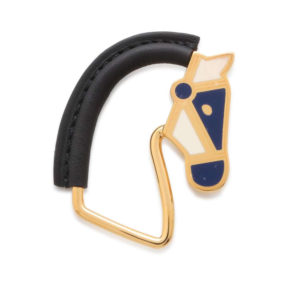 エルメス ブローチ シュヴァル ブラック/ゴールド金具 メタル/カーフスキン HERMES アクセサリー 馬 エルメス アクセサリー エルメス HERMES BROACHのサムネイル