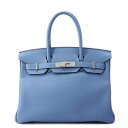エルメス バーキン30 アズール/シルバー金具 トゴ C刻印 HERMES Birkin ハンドバッグ 【安心保証】 【中古】 エルメス バーキン エルメス バ...