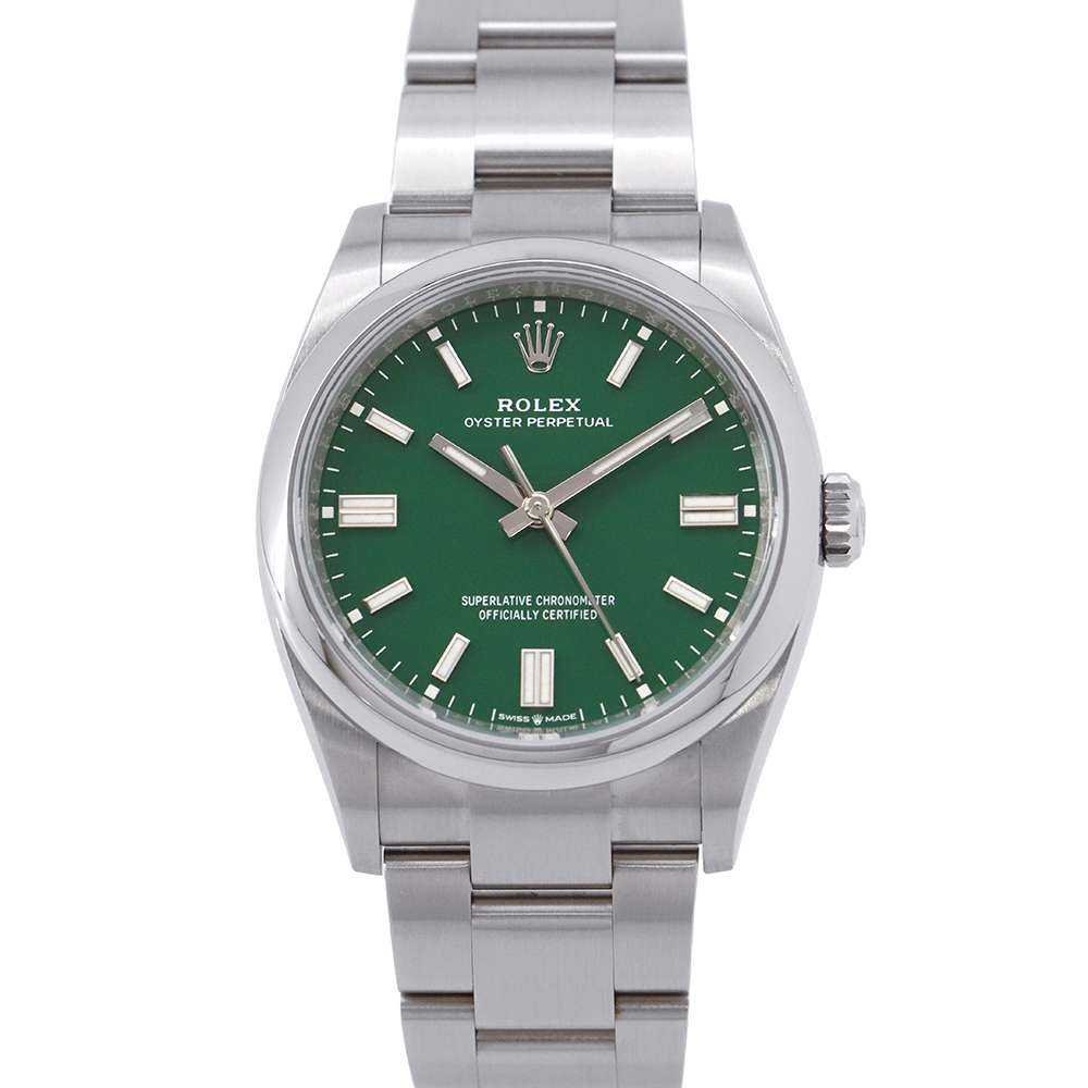 ロレックス オイスターパーペチュアル36 ランダムシリアル ルーレット 126000 ROLEX 腕時計 グリーン文字盤 【安心保証】 【中古】 ロレックス オイスターパーペチュアル ROLEX ロレックス 中古