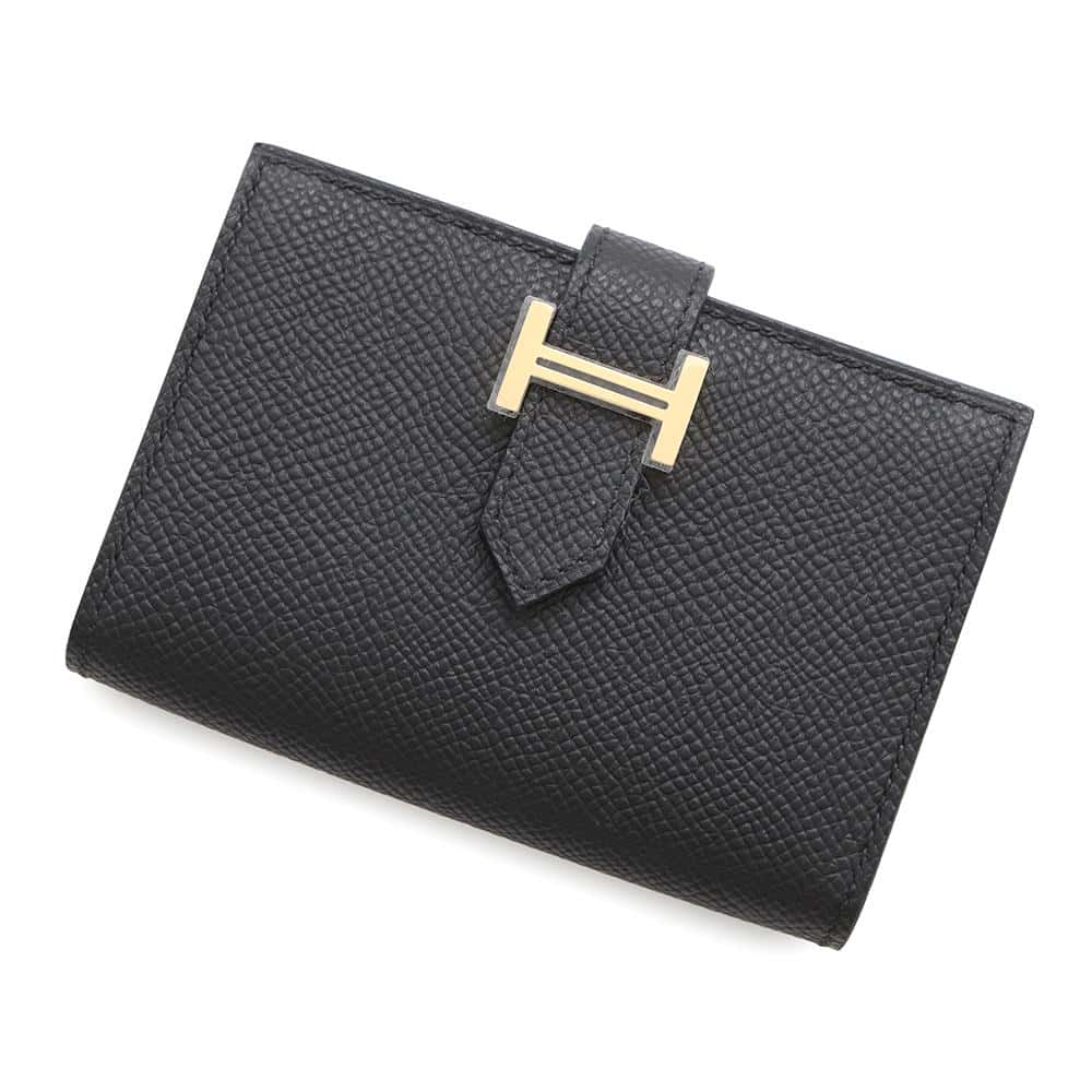 エルメス カードケース ベアン ミニ ブラック/ゴールド金具 エプソン W刻印 HERMES 名刺入れ 黒 エルメス 名刺入れ エルメス カード HERMES CARDのサムネイル