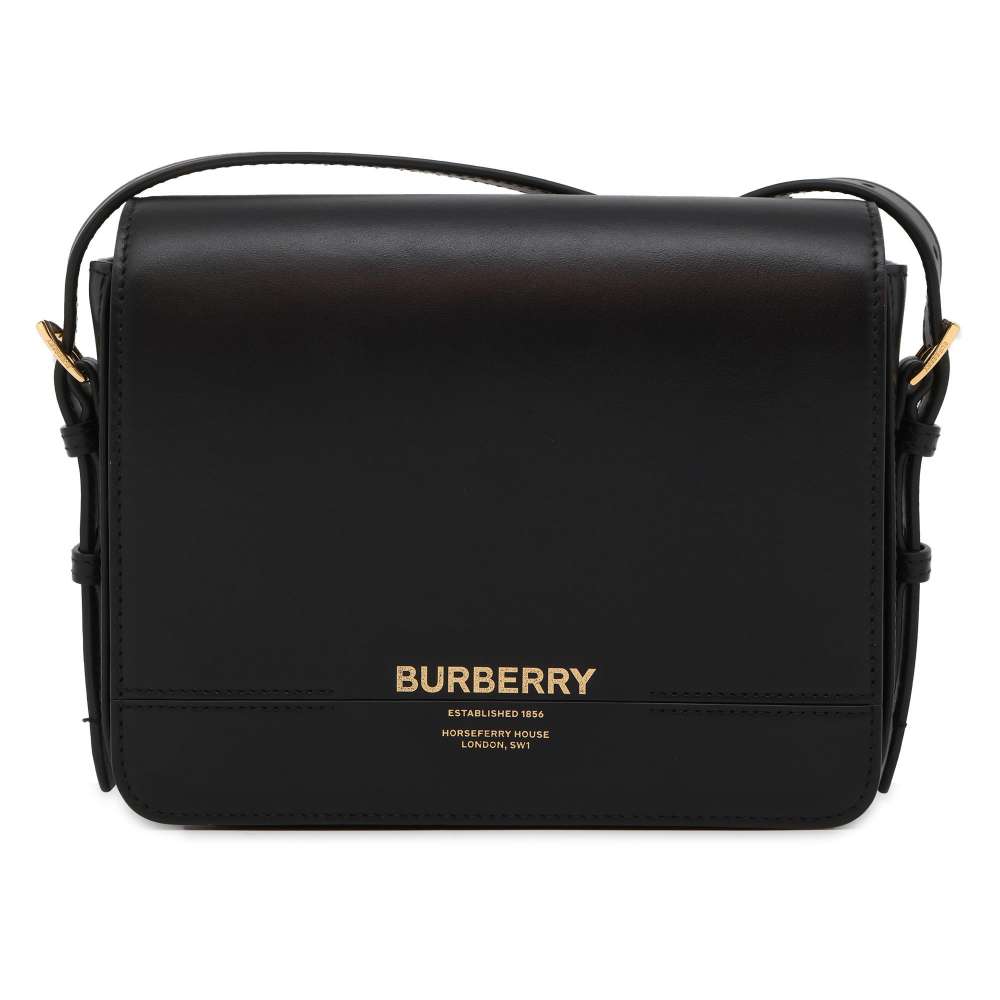 バーバリー ショルダーバッグ ロゴ レザー BURBERRY バッグ 黒 【安心保証】 【中古】 バーバリー バッグ バーバリー BURBERRY BAG