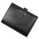 エルメス 二つ折り財布 ベアンコンパクト モノクローム ブラック/ブラック金具 ボックスカーフ W刻印 黒 エルメス 財布 HERMES WALLET