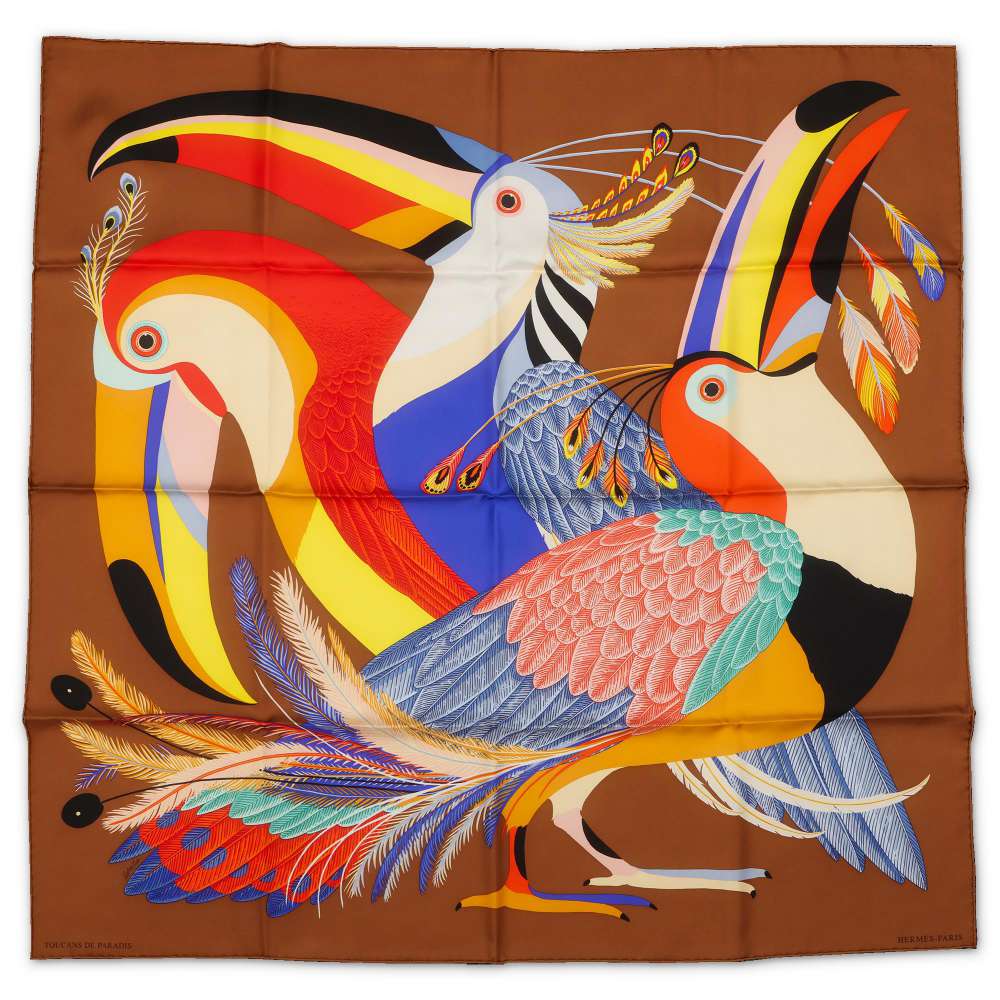 エルメス スカーフ カレ90 楽園のオオハシ Toucans de Paradis HERMES シルクツイル 2020年秋冬 【中古】 エルメス スカーフ HERMES SCARFのサムネイル