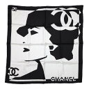 シャネル ノベルティ スカーフ マドモアゼル ココマーク シルク CHANEL イヤーズギフト 黒 白 【安心保証】 【中古】 シャネル ノベルティ シャネル ...