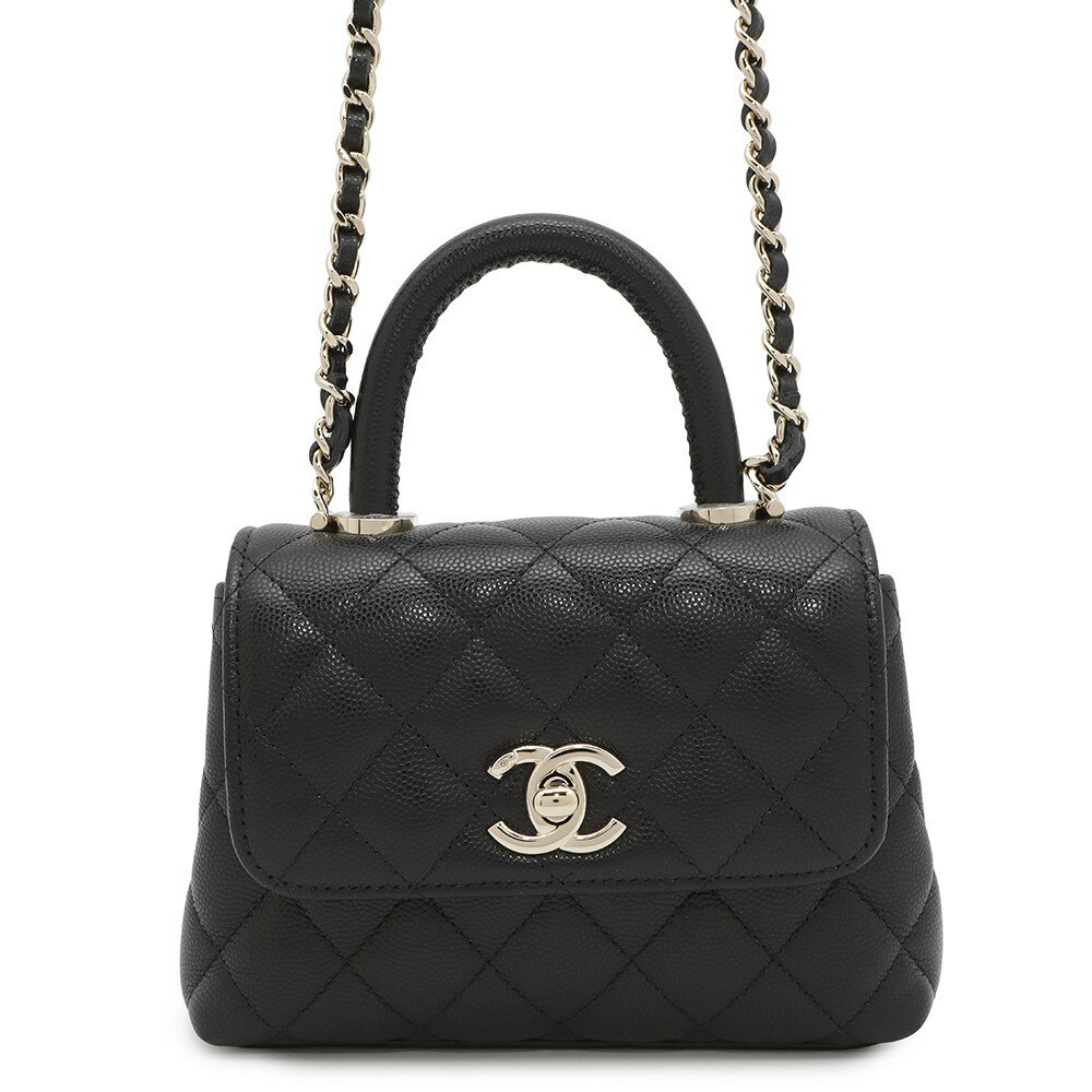 シャネル ハンドバッグ マトラッセ ココハンドル ミニミニ キャビアスキン AP4244 2wayチェーンショルダーバッグ 黒 シャネル バッグ シャネル レディース CHANEL BAGのサムネイル