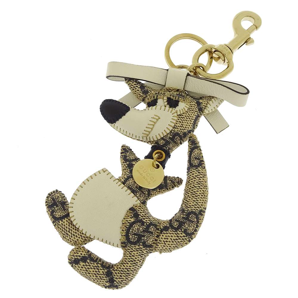 グッチ キーホルダー グッチョリ GGスプリーム カンガルー GUCCI チャーム バッグチャーム 白 【安心保証】 【中古】 グッチ キーホルダー グッチ GUCCI 中古のサムネイル