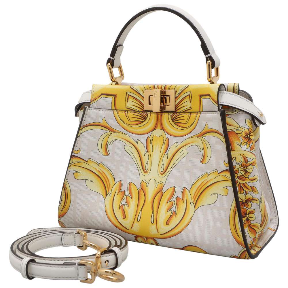 フェンディ ハンドバッグ ヴェルサーチェ コラボ ミニ ピーカブー 8BN244 FENDI VERSACE 2way 【中古】 フェンディ バッグ フェンディ ヴェルサーチェ フェンディレディース FENDI BAG