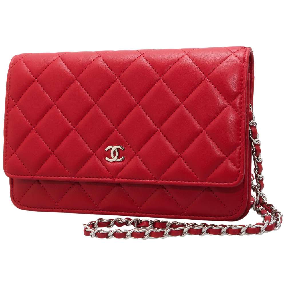 シャネル チェーンウォレット クラシック マトラッセ ココマーク ラムスキン AP0250 CHANEL 財布 レッド 【中古】 シャネル 財布 シャネル レディース CHANEL WALLETのサムネイル