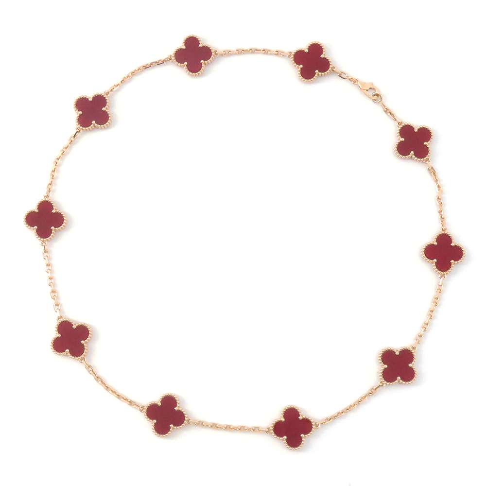 ヴァンクリーフ&アーペル ネックレス ヴィンテージ アルハンブラ 10モチーフ カーネリアン VCARD40600 【安心保証】 【中古】 ヴァンクリーフ&アーペル ヴィンテージ アルハンブラ Van Cleef & Arpels ヴァンクリ イエローゴールド 中古のサムネイル